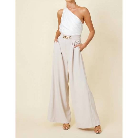 NEW LINE AND DOT reese jumpsuit in ivory/beige - Picture 2 of 6